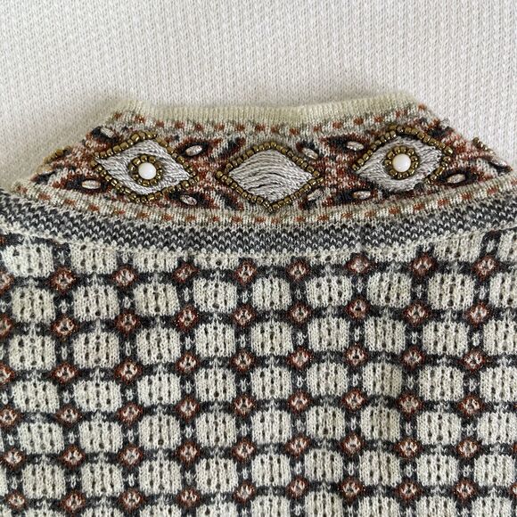 VTG Woolrich Long Sleeve Sweater Button Up Beaded Cardigan Women’s Size Small - Picture 9 of 16